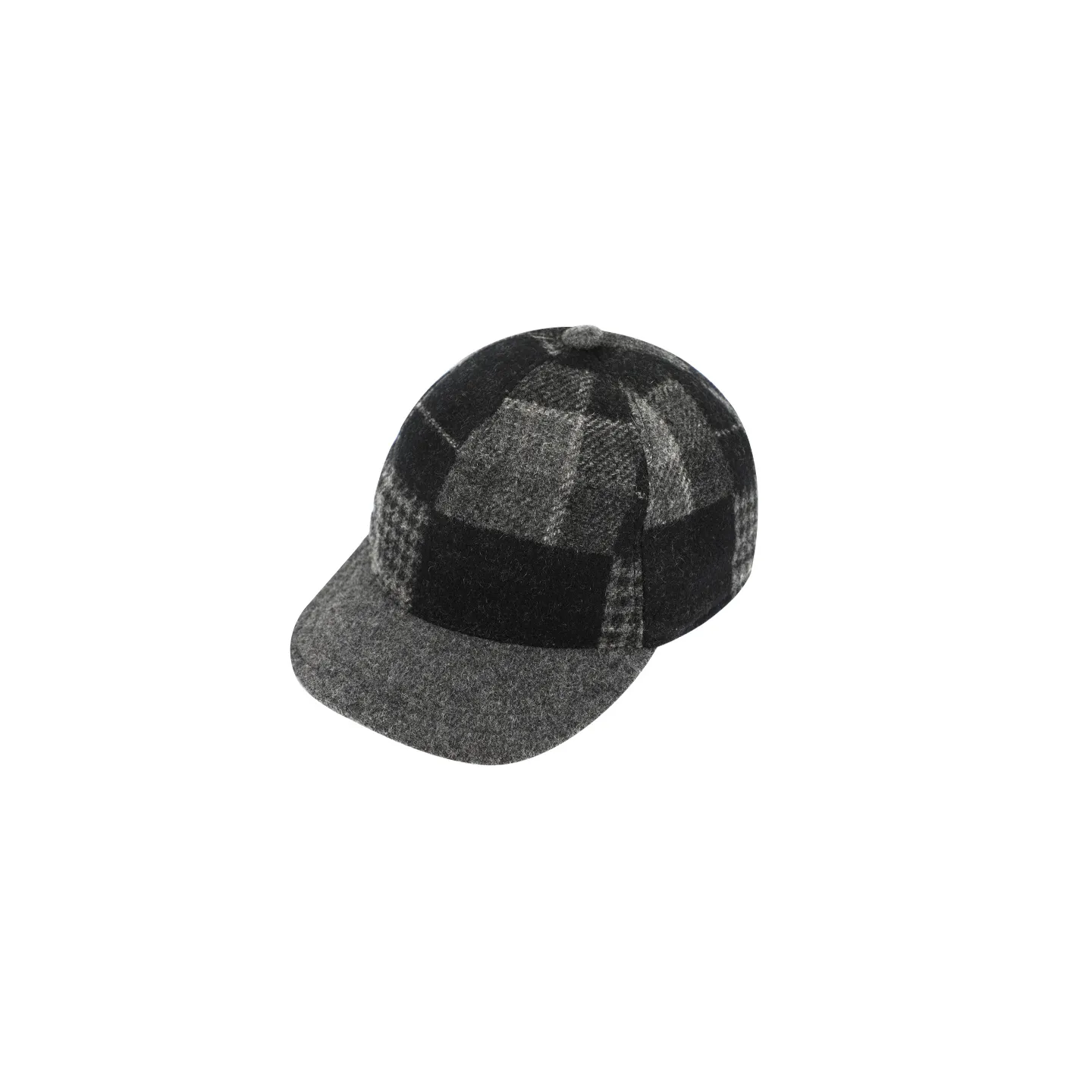 Casquette Baseball Aoste Patchwork Laine Anthracite - Traclet