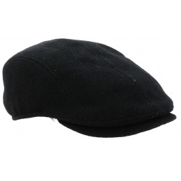 Madison Flat Cap Black Earflap - Traclet