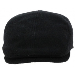 Madison Flat Cap Black Earflap - Traclet