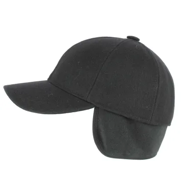 Black Panno Baseball Cap with Ear Flaps - Traclet Reference: 19333| Traclet Hat Shop