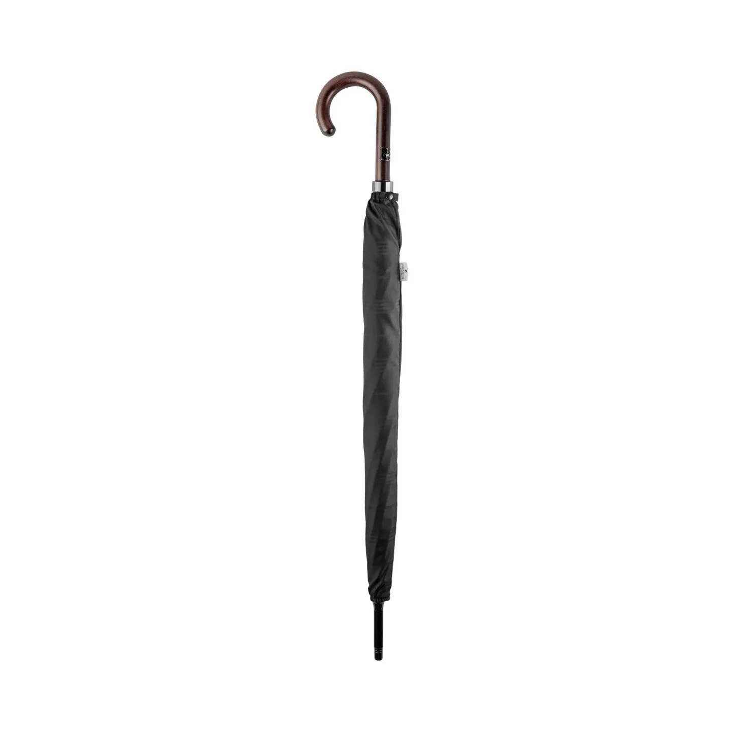 Women's Black Walking Umbrella with Sailor Stripe Finish - Piganiol Reference: 19344 - TRACLET hat shop