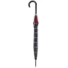 Women's Black Walking Umbrella with Sailor Stripe Finish - Piganiol Reference: 19344 - TRACLET hat shop