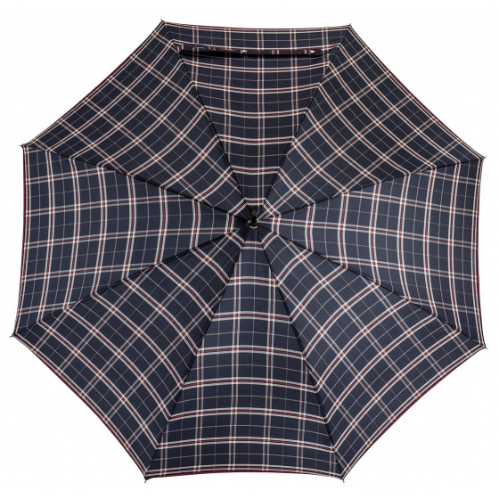 Parapluie Canne Femme Rouge Finition Marinière - Piganiol Parapluie Canne Femme Rouge Finition Marinière - Piganiol