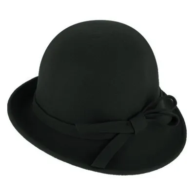 Chapeau Cloche Lidia Feutre Laine noir- Traclet