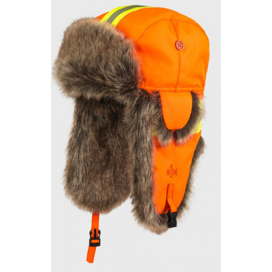 Waterproof Reflex Faux Fur Ushanka Orange