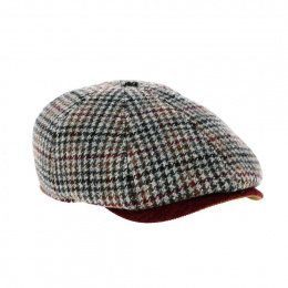 Houndstooth 8-panel cap - Marone