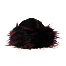 Toque Nastasia Cuir & Fausse Fourrure violet rouge - Traclet