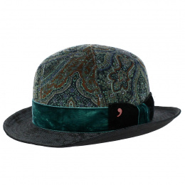 Chapeau melon Laine velours gris - Alfonso d'Este