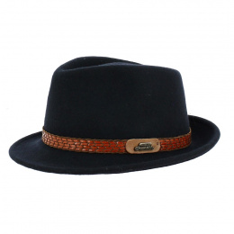 Navy Limoges Trilby Hat - Traclet
