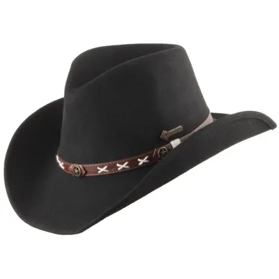 Chapeau Smokey Western Feutre Noir - Scippis Reference : 19383| Chapellerie Traclet