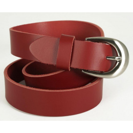 Red leather belt - Traclet