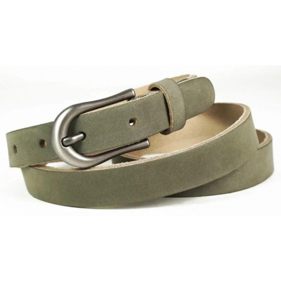 Giorgia Emma Khaki Leather Women's Belt - Traclet
