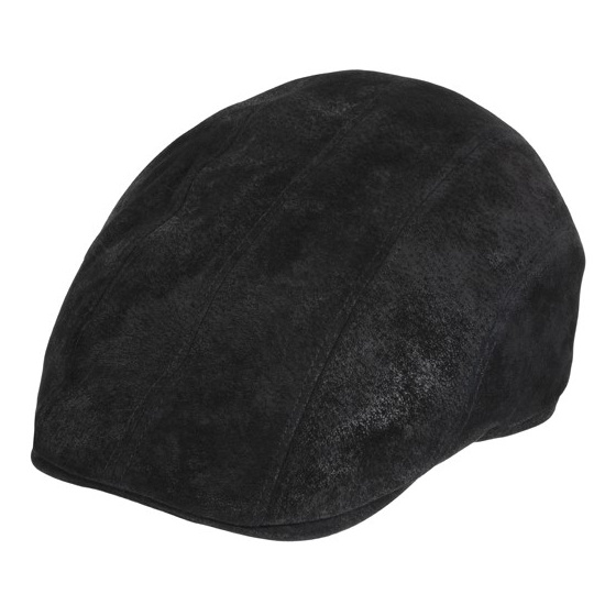 Casquette Plate Manatee Cuir Noire - Traclet