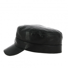 Black Leather Cuban Cap Booster - Traclet