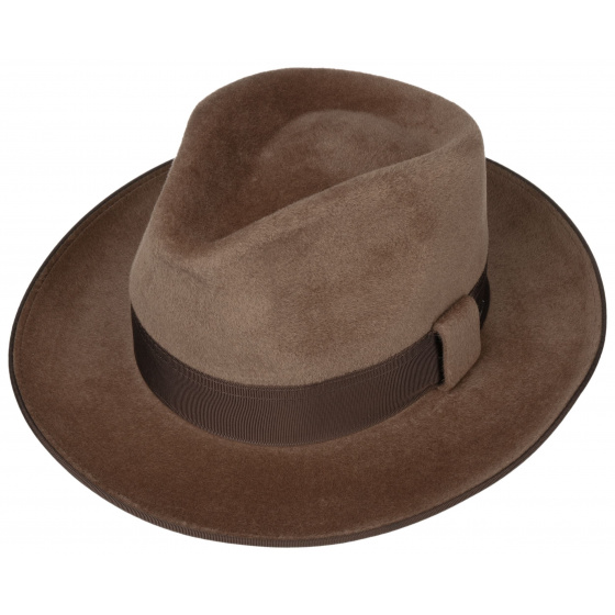 Collins Brown Fur Felt Fedora Hat - Stetson