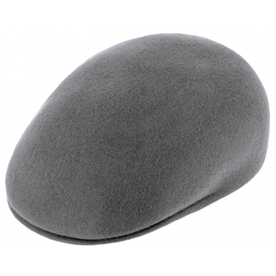 Grey Domed Ascot Cap in wool - Traclet