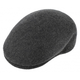 Gray Heather Wool Domed Ascot Cap - Traclet
