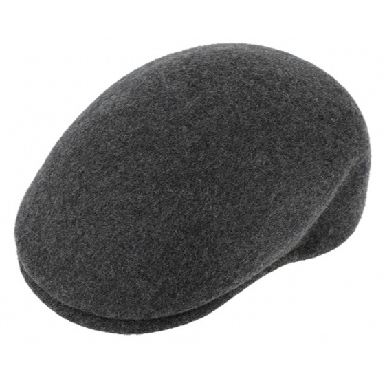 Gray Heather Wool Domed Ascot Cap - Traclet