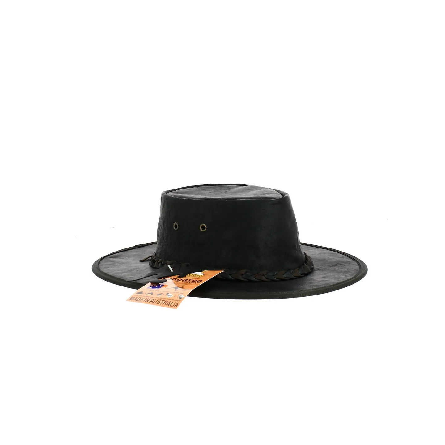 Chapeau cuir kangourou Squashy noir - Barmah Reference : 3547 | Chapellerie Traclet