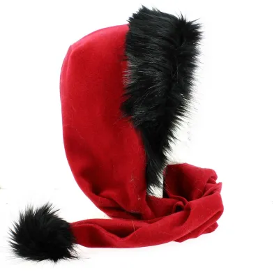 Écharpe / Capuche Shae Polaire & Fausse Fourrure Rouge