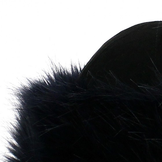 Ivanova Leather & Faux Fur Blue Toque - Traclet