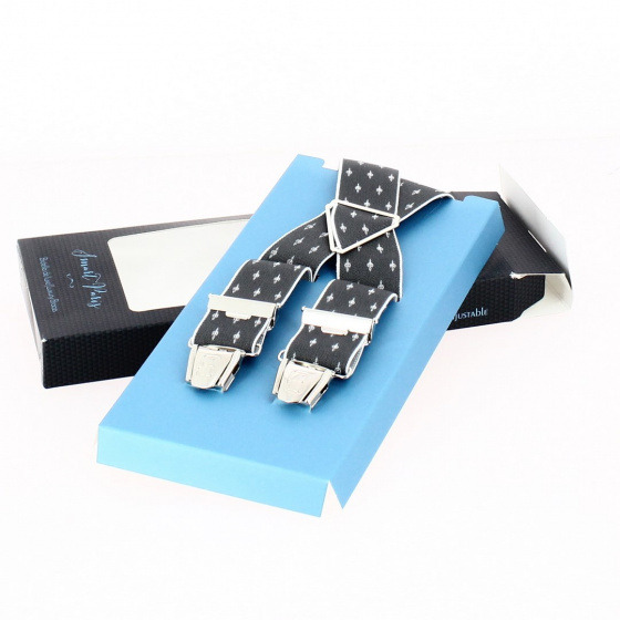 Gray fancy suspenders