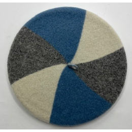 Blue Gray & Ecru Trio Beret - Le Béret Français