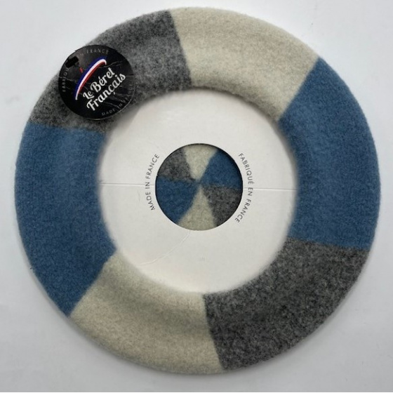 Béret Trio Bleu Gris & Ecru - Le Béret Français