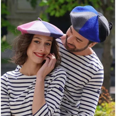 Béret Trio Bleu Gris & Noir - Le Béret Français