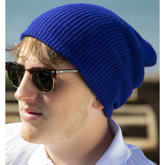 Maranello Long Blue Beanie
