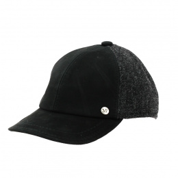 Black leather and fabric American cap - Flechet
