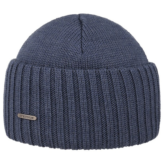 Short Beanie with Cuff Northport Light Blue Wool - Stetson
