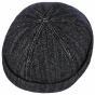 Navy Herringbone Wool Docker Beanie - Hammaburg