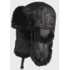 Chapka Harbor Cuir Noir & Fourrure Noir