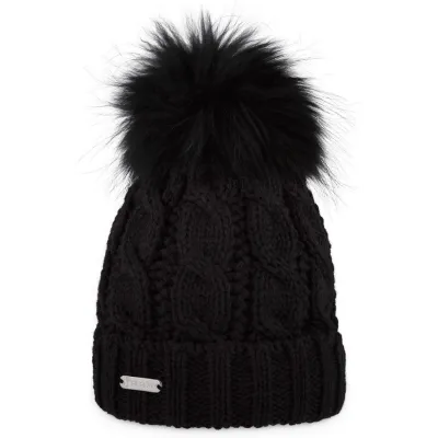 Bonnet à Pompon-Fourrure Calgary Noir - Pipolaki
