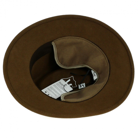 Chapeau Traveller Paris Cache-Oreilles Feutre Laine beige - Fléchet