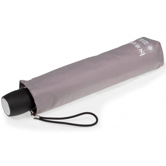 Slim UV-UPF50+ Plain Gray Clover Umbrella - Isotoner