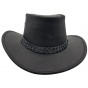 Australian Leather Hat Wallaroo Oil Black - Jacaru
