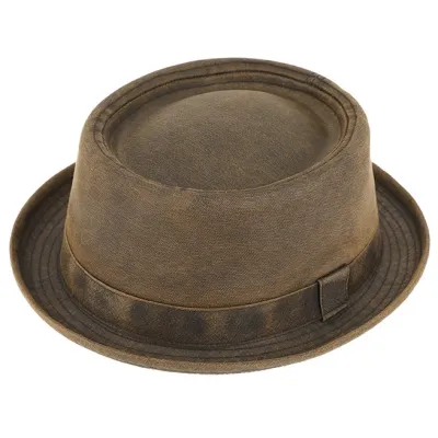 Brown Cotton Porkpie Bari Hat - Traclet Reference: 19501 | Traclet Hatters