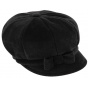 Black Polar Fleece Newsboy Cap Armel - Traclet