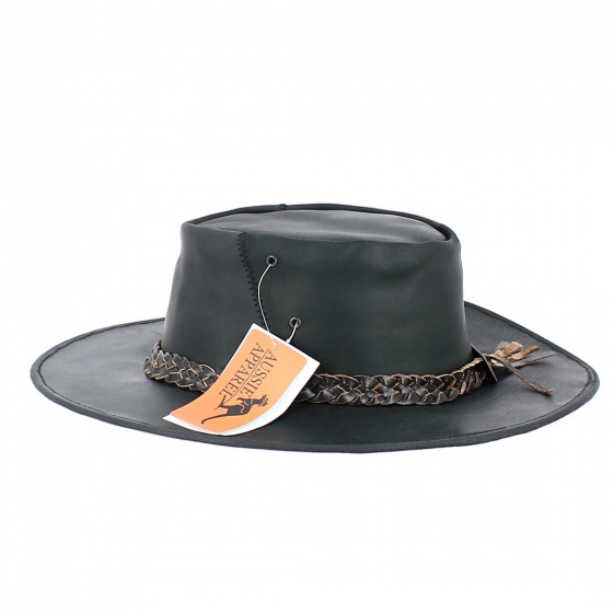Chapeau Traveller Bandjo Cuir Marron - Aussie Apparel