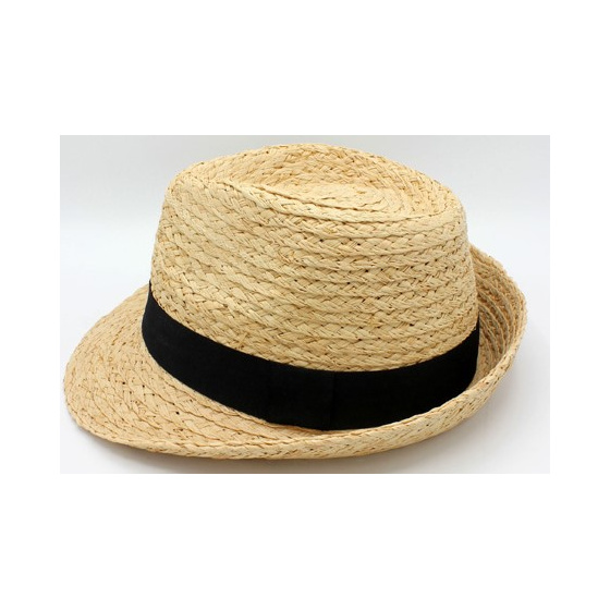 Natural Straw Nonza Trilby Hat - Traclet