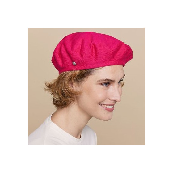 Authentic Summer Cotton Beret Bright Pink - Heritage by Laulhère