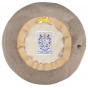 Greige Cotton Maxi Plumes Beret - Laulhère