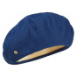 Blue Cotton Maxi Plumes Beret - Laulhère