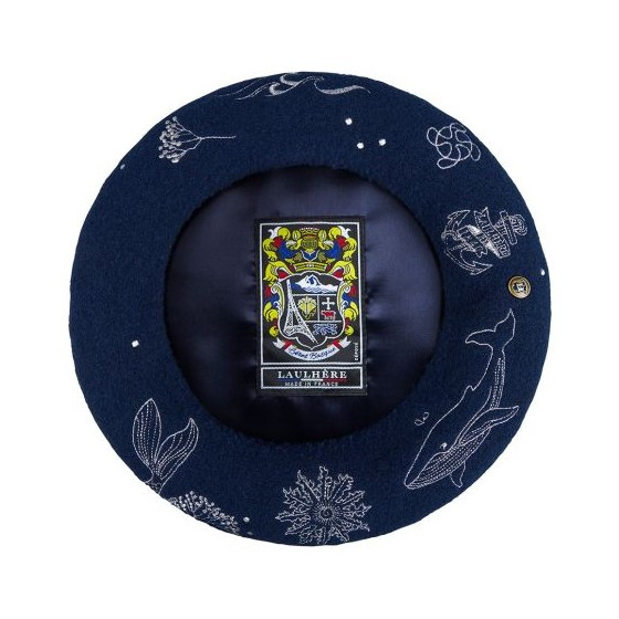 Blue Eguski Lore Basque Beret - Heritage by Laulhère