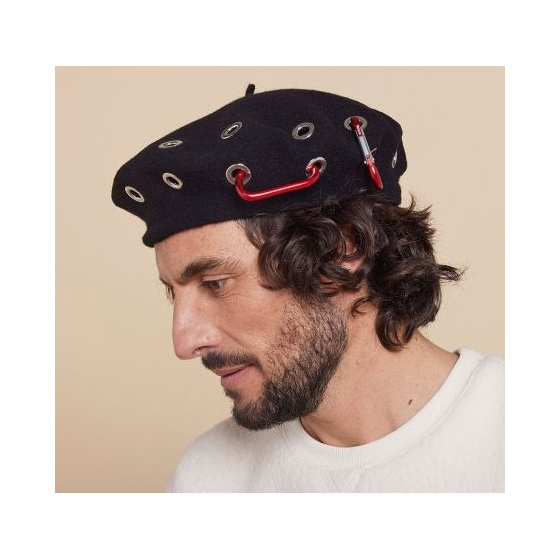 Tartaro Black Wool Beret - Heritage by Laulhère