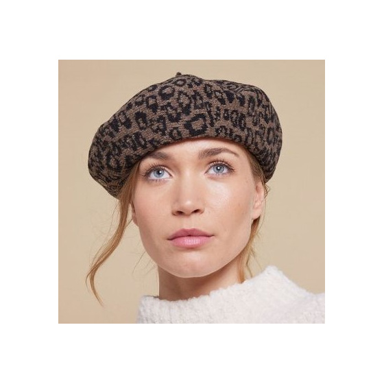 Hartza Leopard Brown Beret - Laulhère