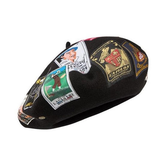 Béret Oihana Patch Laine Noir - Héritage par Laulhère