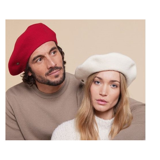 Max Merino Wool Beret Ecru - Heritage Laulhère